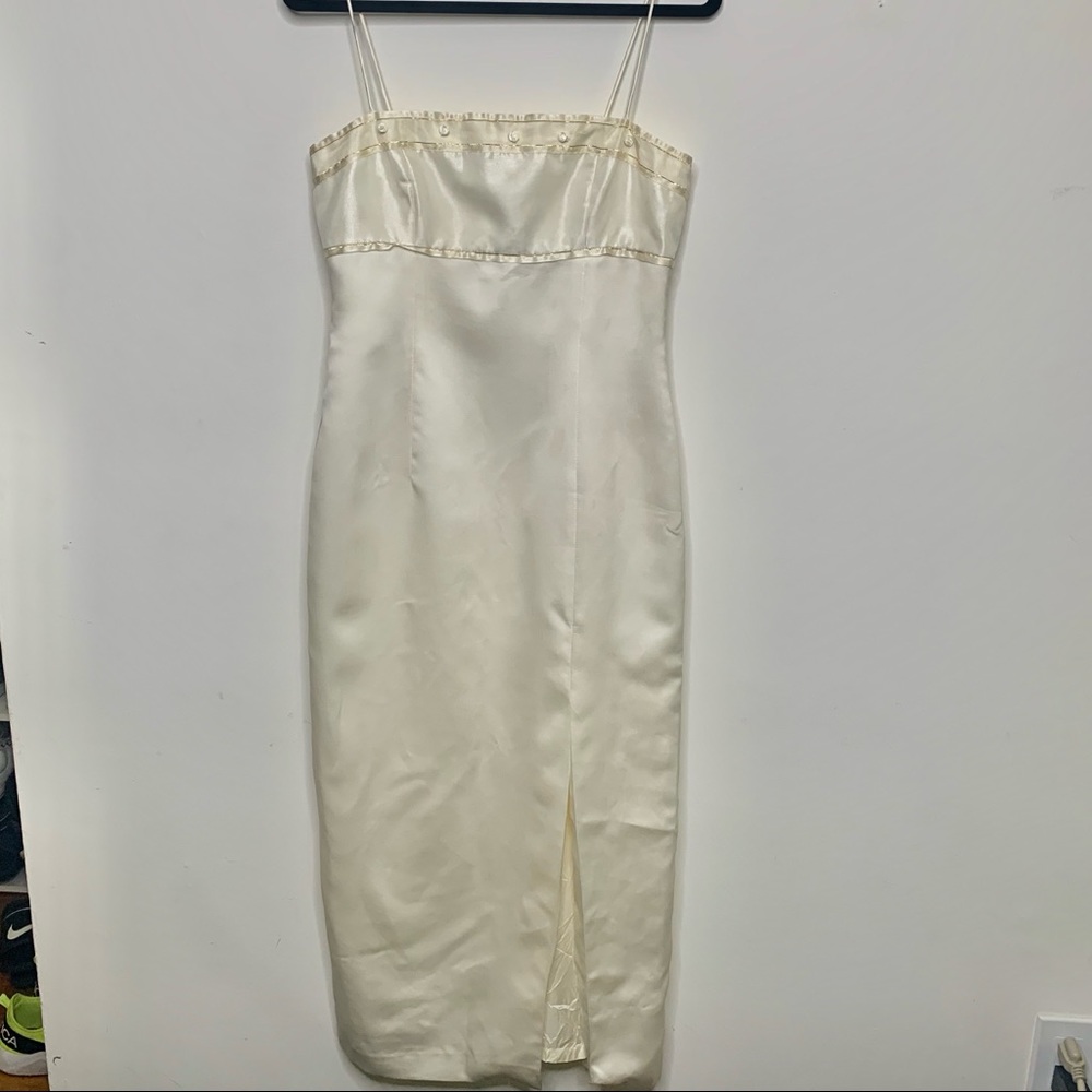- J. R. Nites white cream sleeveless dress‎